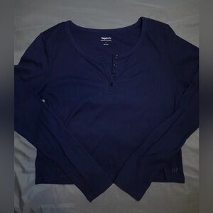 GAP Women's Deep Blue Long Sleeve Tee